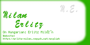 milan erlitz business card